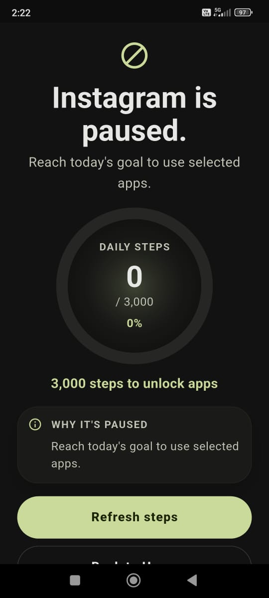 Actual MoveKey blocked-app screen for Full Lock.